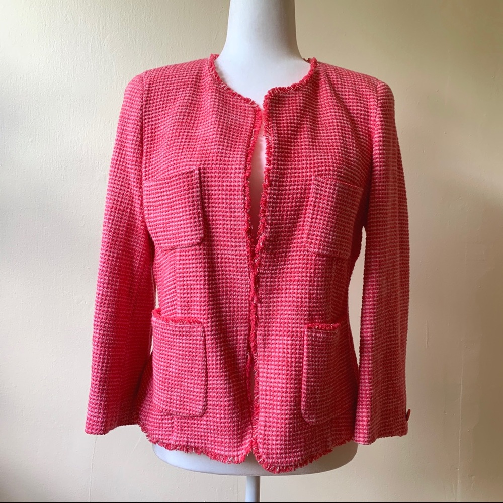 Maxmara Weekend Fray-Trimmed Tweed Jacket